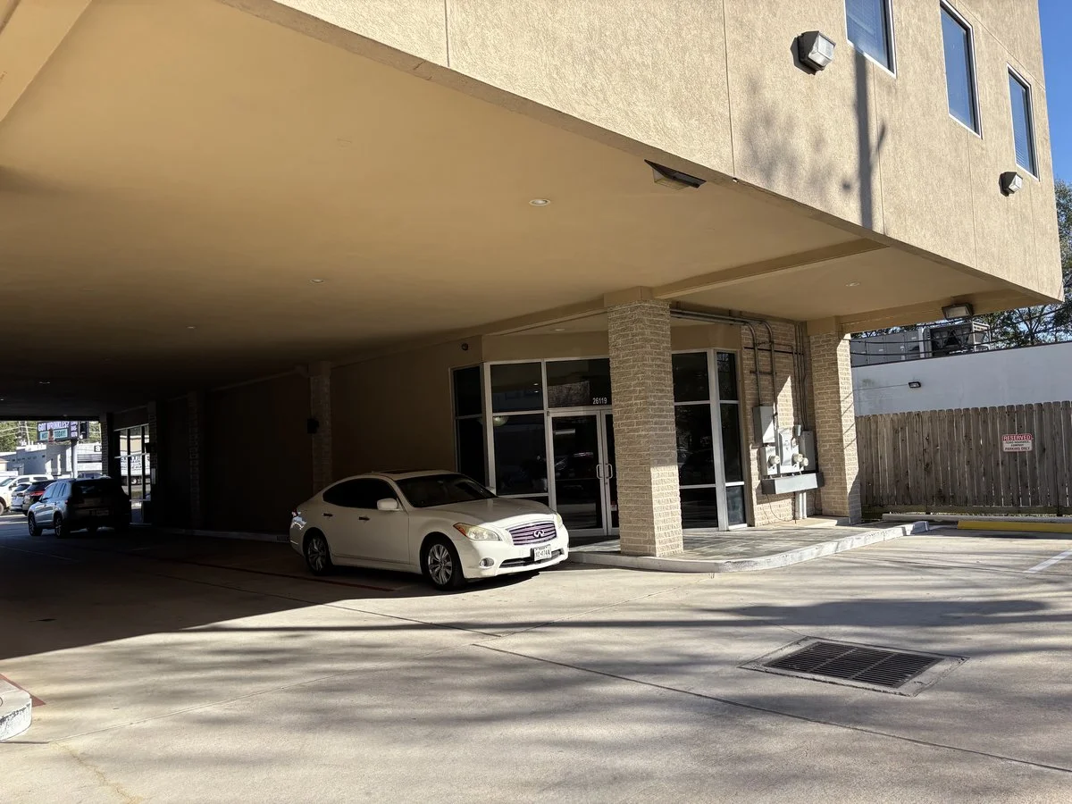 Polished by Kim studio double door entrance in Spring, TX - look for these doors on your left