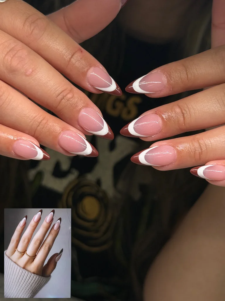 Pink and white French tip nails - classic nail art for Spring TX