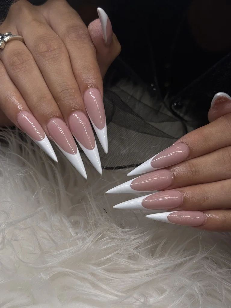 Warm taupe nails with gold accents