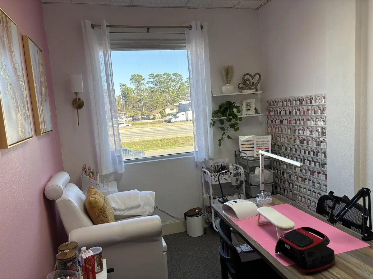 Polished by Kim full studio view with nail polish collection in Spring, TX